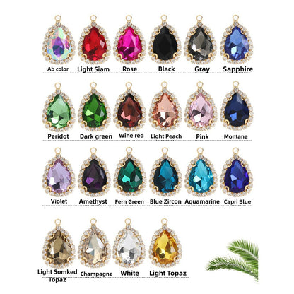 10*14mm Drop Crystal Buckle Single Hanging Copper Base DIY Glass Rhinestone Jewelry Accessories Single Hole Pendant