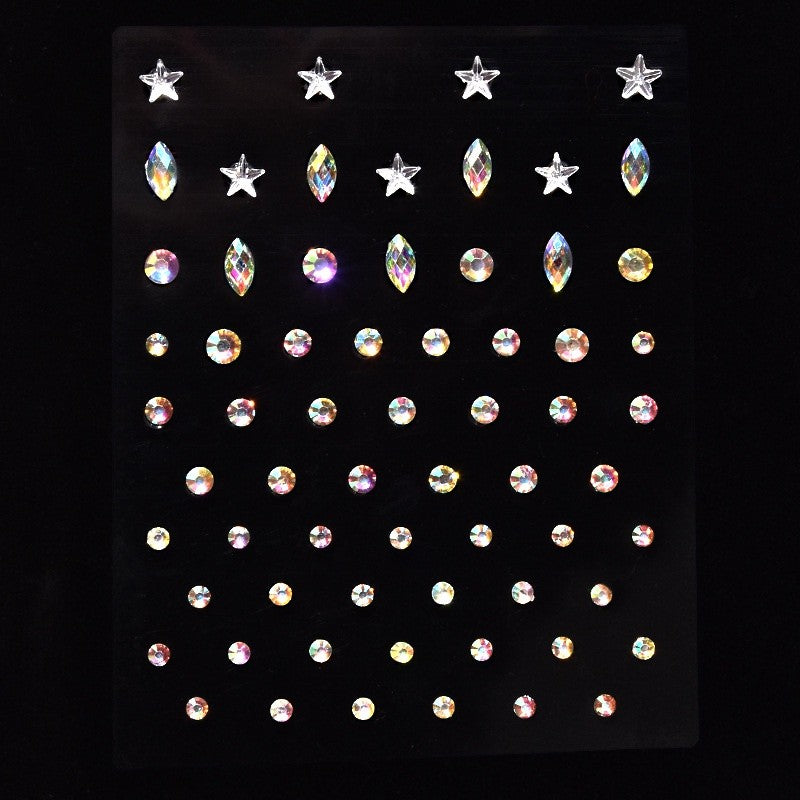 Stage Performance Butterfly Moon Face Stickers Makeup Party Festival Temporary Stickers