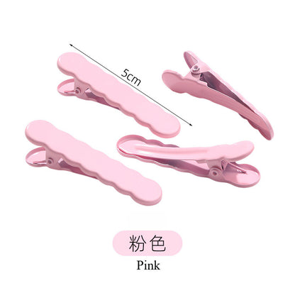 Wavy Beak with Dopamine-colored Forehead Fringe with Side Clip Back Hair Clip Simple