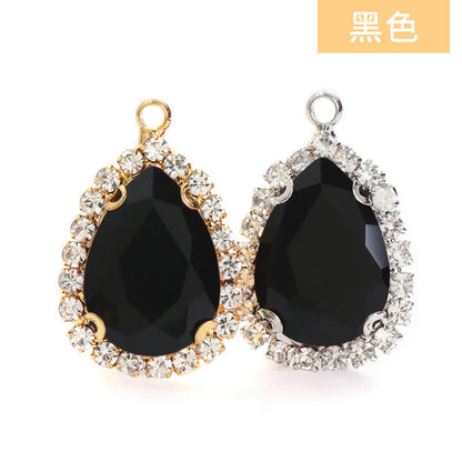 10*14mm Drop Crystal Buckle Single Hanging Copper Base DIY Glass Rhinestone Jewelry Accessories Single Hole Pendant