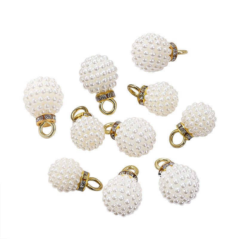 White Ball ABS Pearl Pendant DIY Headdress Bags Phone Case Clothing Accessories