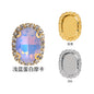 Mocha protein oval crystal buckle, thickened circumference claw drill, clothing accessories, perforated oval hand seam drill