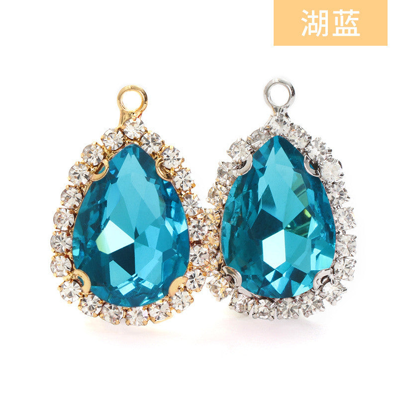 10*14mm Drop Crystal Buckle Single Hanging Copper Base DIY Glass Rhinestone Jewelry Accessories Single Hole Pendant
