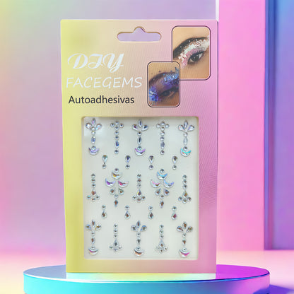 Stage Performance Butterfly Moon Face Stickers Makeup Party Festival Temporary Stickers