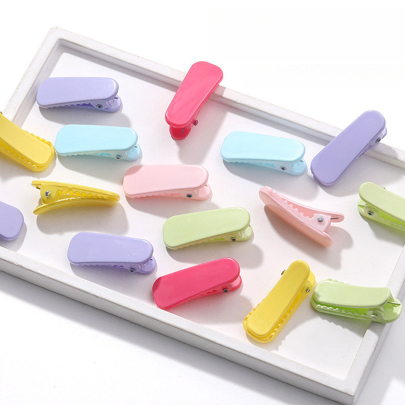 3.5cm Ultra Short Thumb Duck Beak Clip with Colorful Bangs Barrette Simple Hollow Hair Clip