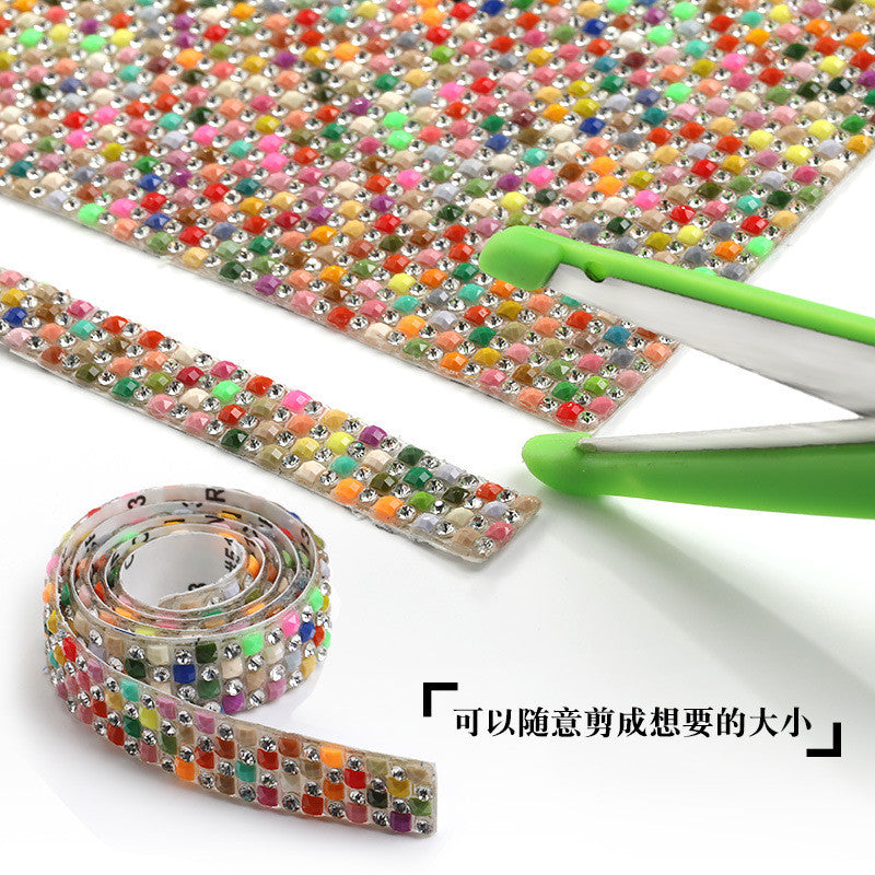 Resin drill mesh sticker can be cut small lattice decorative resin sticker DIY earrings mobile phone case diamond jewelry clothing accessories