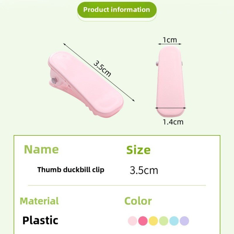3.5cm Ultra Short Thumb Duck Beak Clip with Colorful Bangs Barrette Simple Hollow Hair Clip