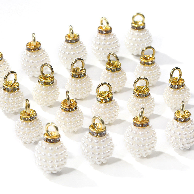 White Ball ABS Pearl Pendant DIY Headdress Bags Phone Case Clothing Accessories
