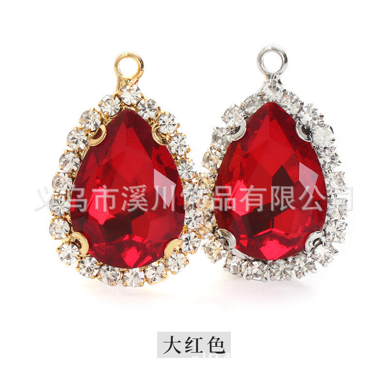 10*14mm Drop Crystal Buckle Single Hanging Copper Base DIY Glass Rhinestone Jewelry Accessories Single Hole Pendant