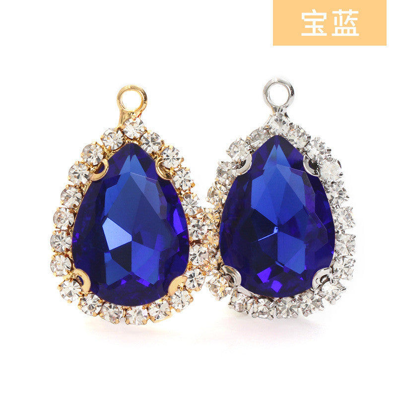 10*14mm Drop Crystal Buckle Single Hanging Copper Base DIY Glass Rhinestone Jewelry Accessories Single Hole Pendant