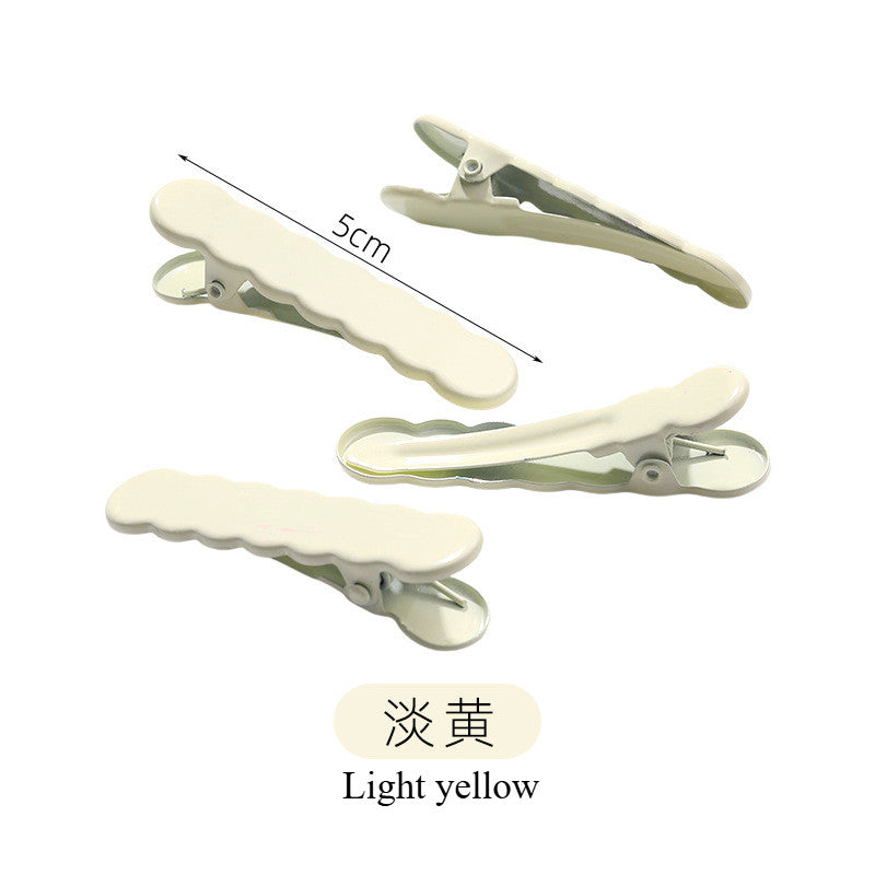 Wavy Beak with Dopamine-colored Forehead Fringe with Side Clip Back Hair Clip Simple