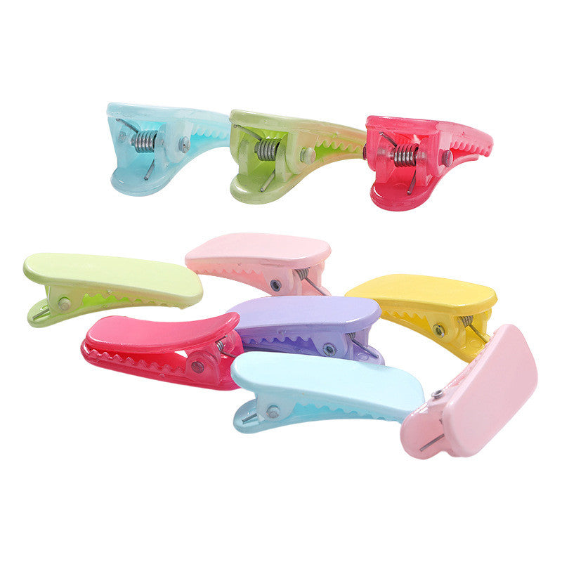 3.5cm Ultra Short Thumb Duck Beak Clip with Colorful Bangs Barrette Simple Hollow Hair Clip