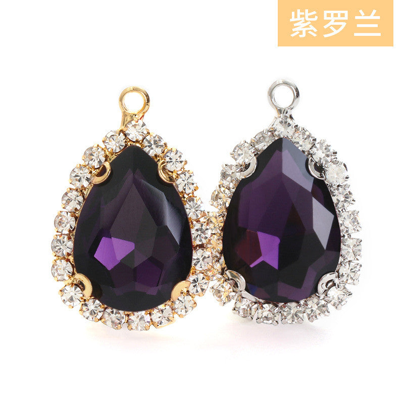 10*14mm Drop Crystal Buckle Single Hanging Copper Base DIY Glass Rhinestone Jewelry Accessories Single Hole Pendant