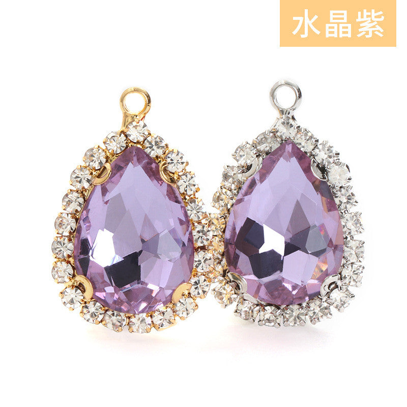 10*14mm Drop Crystal Buckle Single Hanging Copper Base DIY Glass Rhinestone Jewelry Accessories Single Hole Pendant
