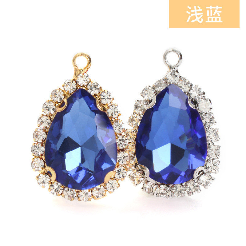 10*14mm Drop Crystal Buckle Single Hanging Copper Base DIY Glass Rhinestone Jewelry Accessories Single Hole Pendant