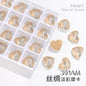 K9 Mocha Flat Buckle Flat Bottom Hand Sewn Drill Fat Peach Heart Crystal Double Hole Love Glass Drill Bridal Clothing Dress Accessories