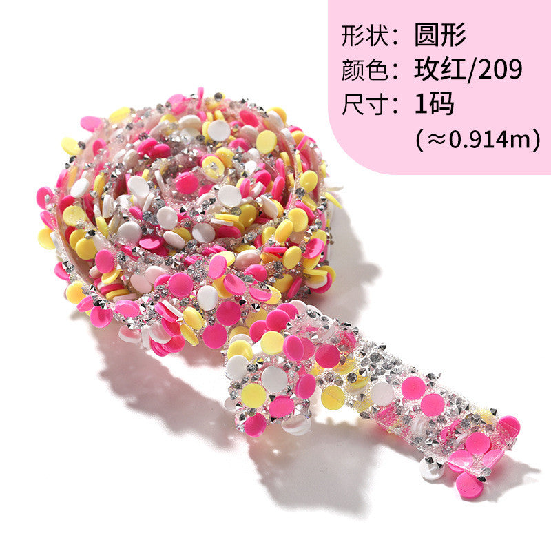 Tear open and stick peach heart butterfly round soft pottery sheet drill belt DIY clothing accessories handicraft patch accessories