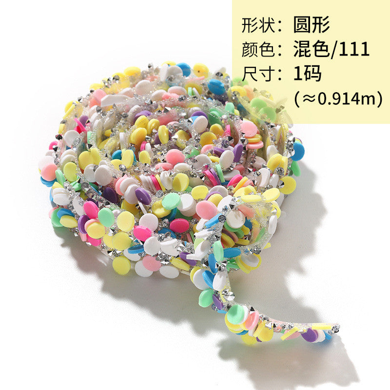Tear open and stick peach heart butterfly round soft pottery sheet drill belt DIY clothing accessories handicraft patch accessories