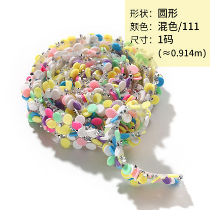 Tear open and stick peach heart butterfly round soft pottery sheet drill belt DIY clothing accessories handicraft patch accessories