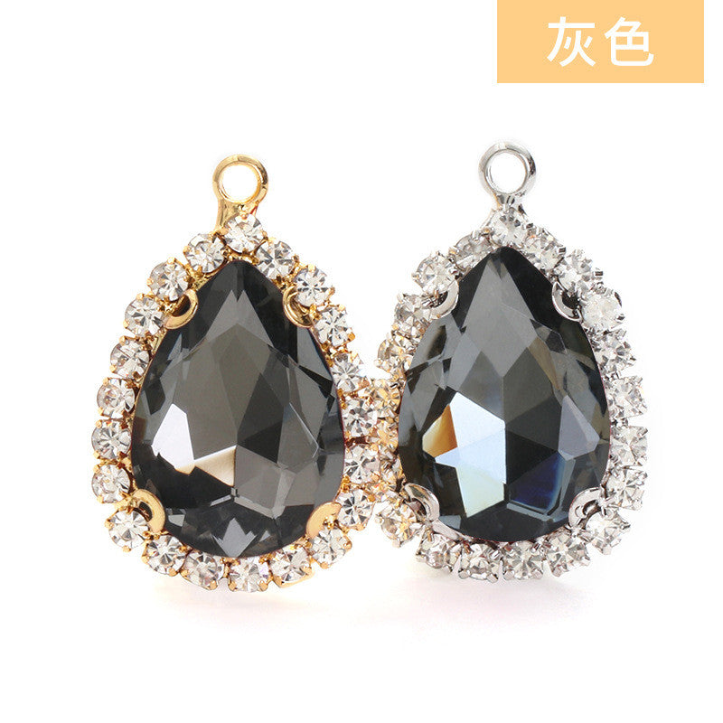 10*14mm Drop Crystal Buckle Single Hanging Copper Base DIY Glass Rhinestone Jewelry Accessories Single Hole Pendant
