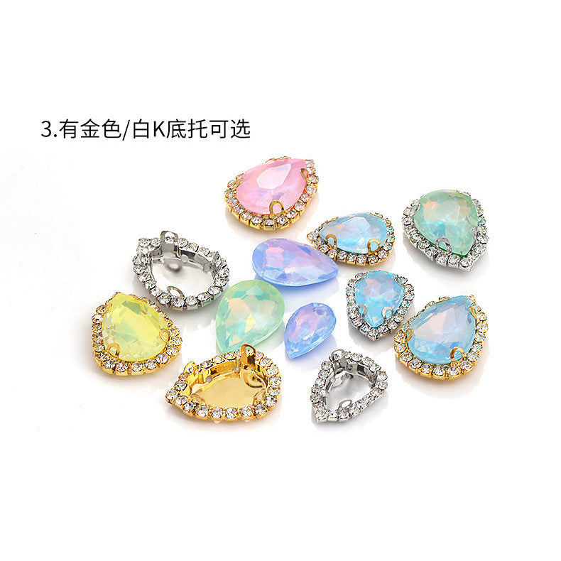 13*18mm Shiny Drop Rhinestone With Crystal Buckle Fancy Crystal for Wedding Dress DIY Handmade