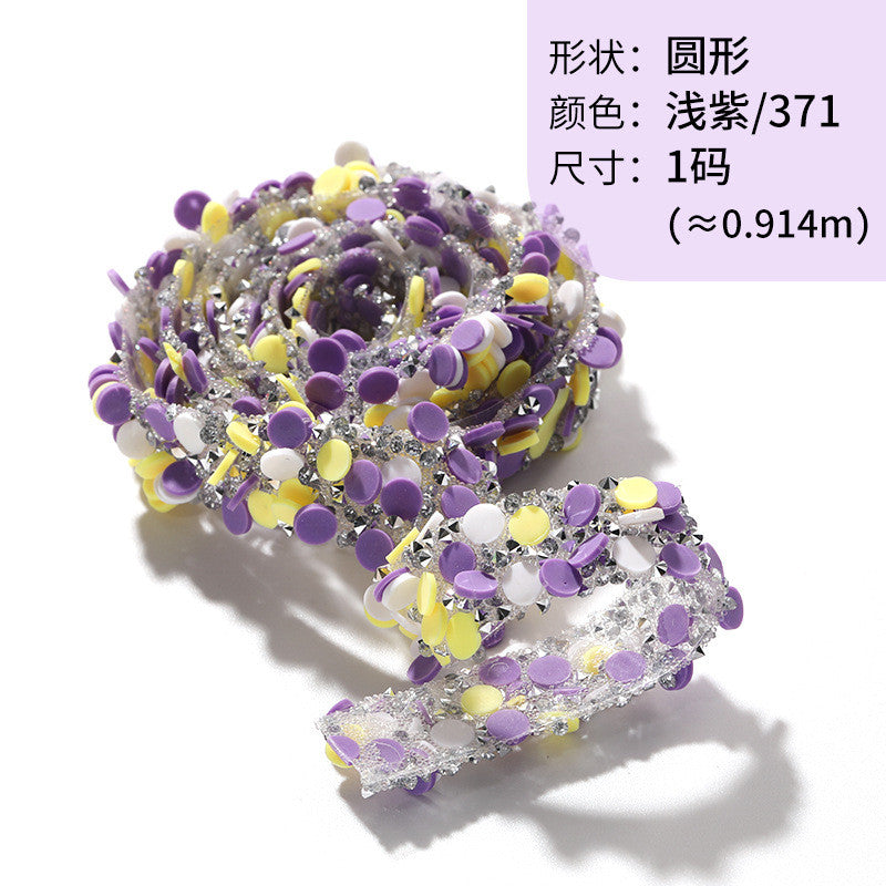 Tear open and stick peach heart butterfly round soft pottery sheet drill belt DIY clothing accessories handicraft patch accessories