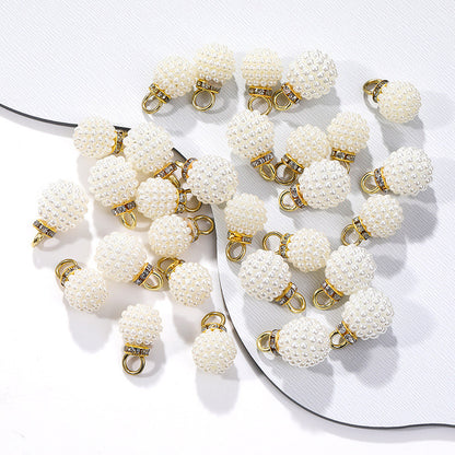 White Ball ABS Pearl Pendant DIY Headdress Bags Phone Case Clothing Accessories