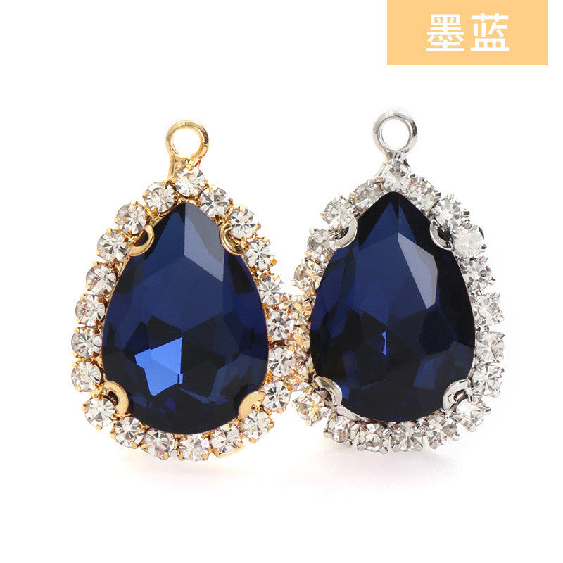10*14mm Drop Crystal Buckle Single Hanging Copper Base DIY Glass Rhinestone Jewelry Accessories Single Hole Pendant