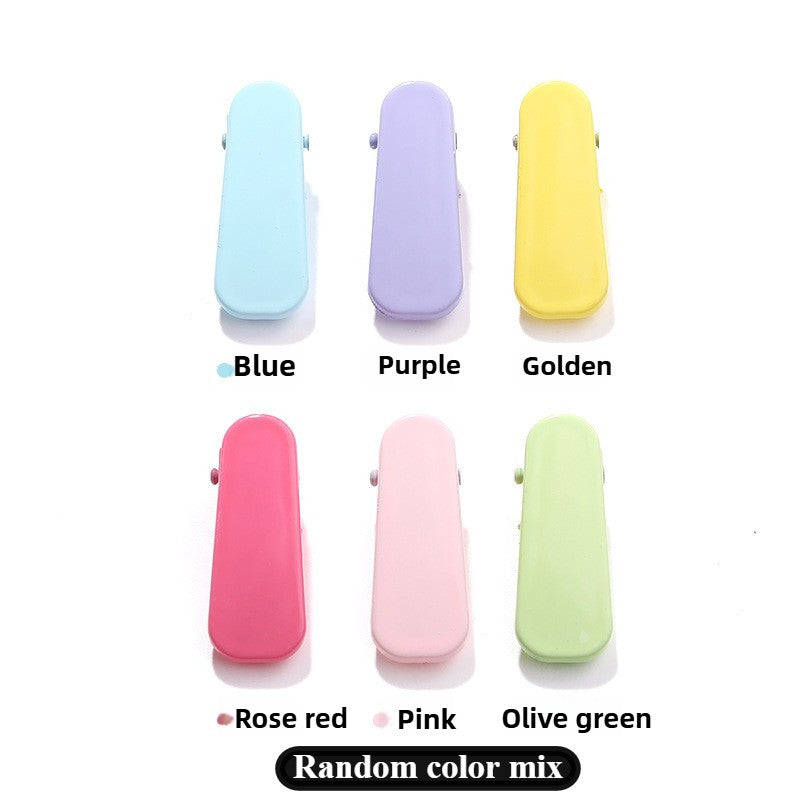 3.5cm Ultra Short Thumb Duck Beak Clip with Colorful Bangs Barrette Simple Hollow Hair Clip
