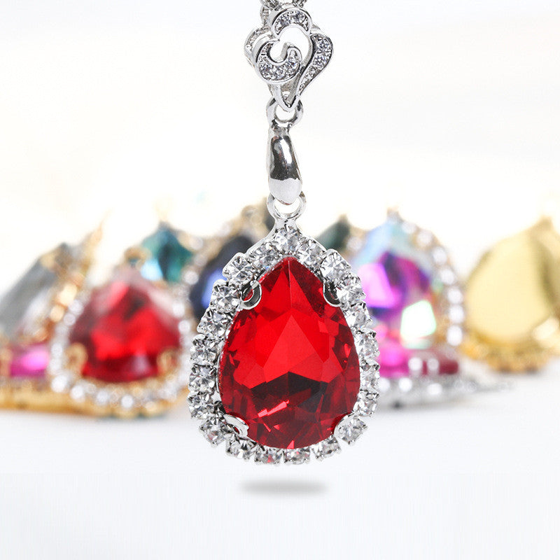 10*14mm Drop Crystal Buckle Single Hanging Copper Base DIY Glass Rhinestone Jewelry Accessories Single Hole Pendant