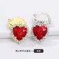 12mm Heart Shape Crystal Single Pendant Clothing Accessories Hand Sewn Perforated Claw