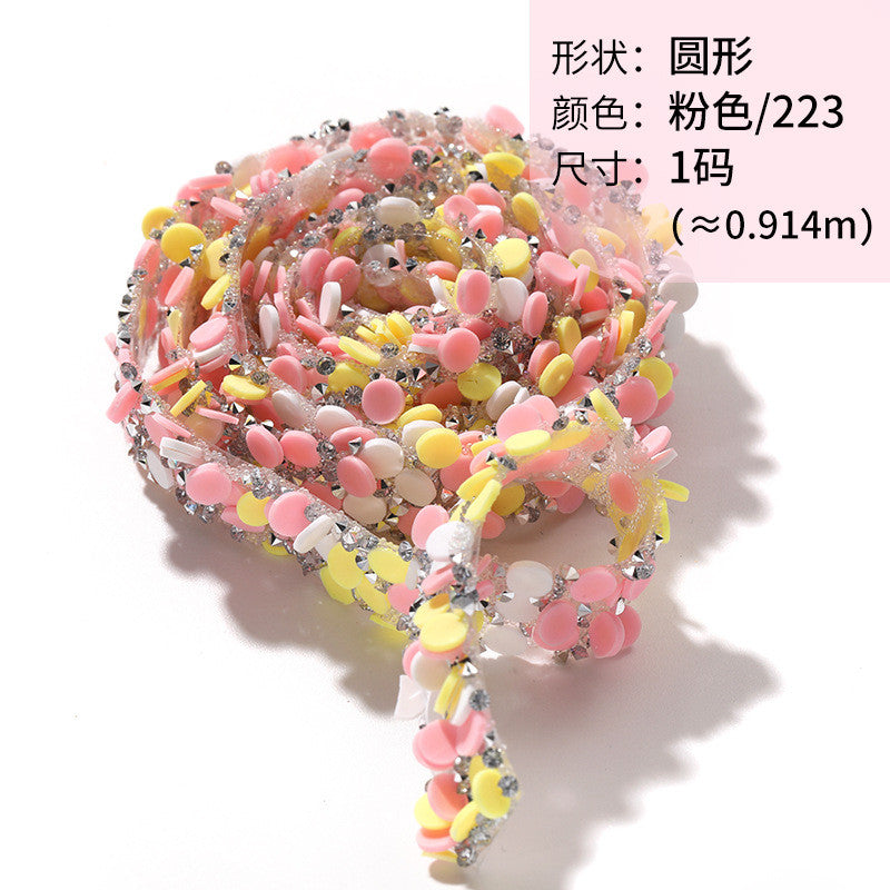 Tear open and stick peach heart butterfly round soft pottery sheet drill belt DIY clothing accessories handicraft patch accessories