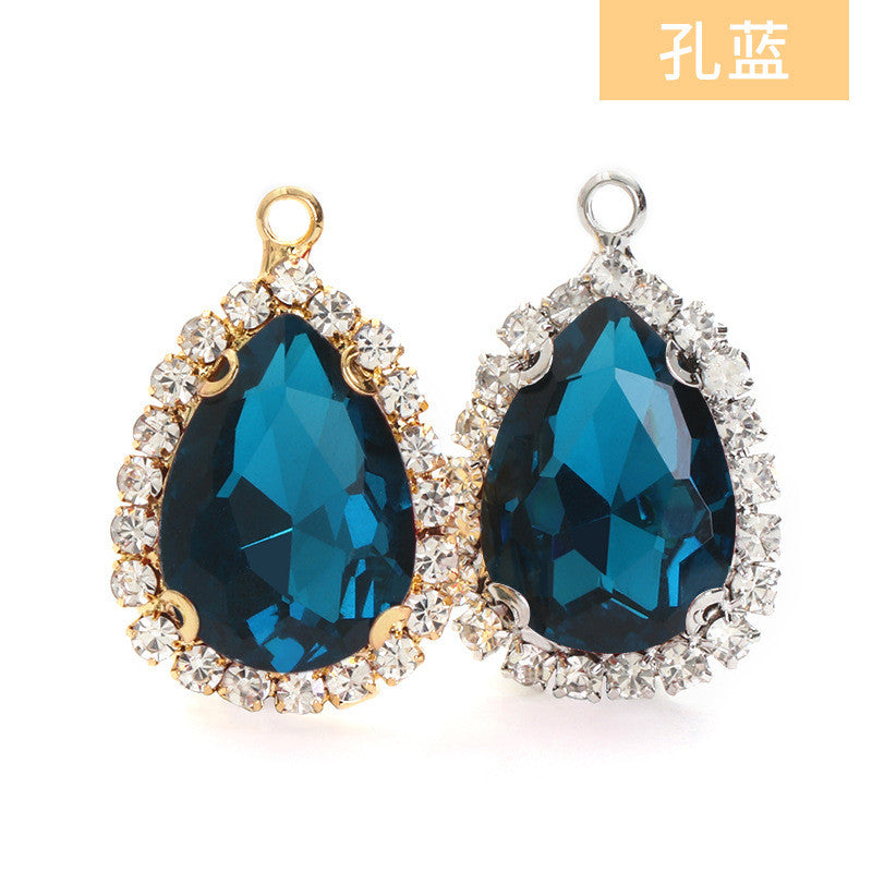 10*14mm Drop Crystal Buckle Single Hanging Copper Base DIY Glass Rhinestone Jewelry Accessories Single Hole Pendant
