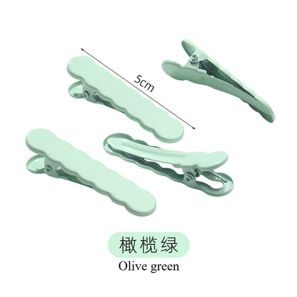 Wavy Beak with Dopamine-colored Forehead Fringe with Side Clip Back Hair Clip Simple