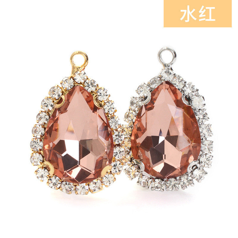 10*14mm Drop Crystal Buckle Single Hanging Copper Base DIY Glass Rhinestone Jewelry Accessories Single Hole Pendant