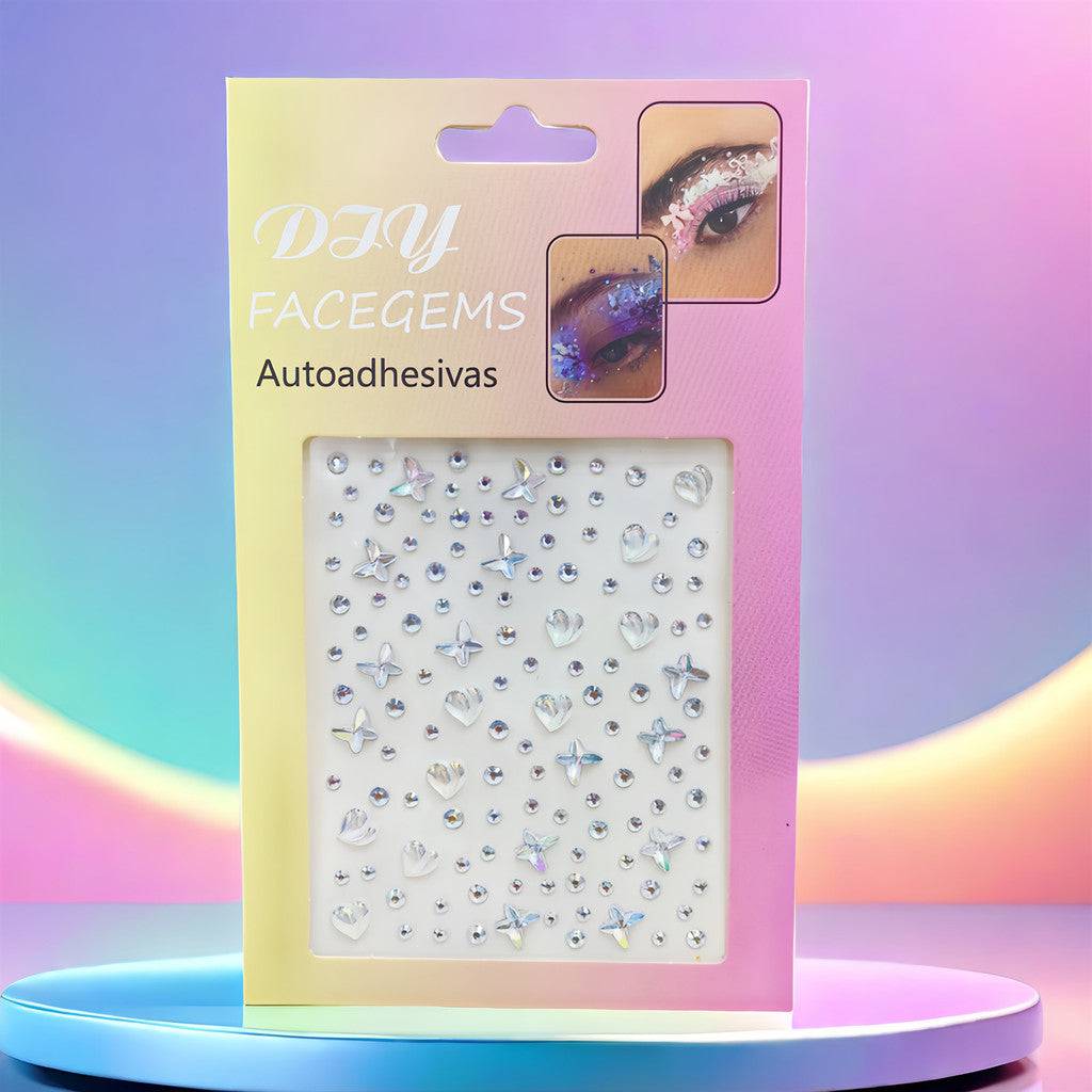 Stage Performance Butterfly Moon Face Stickers Makeup Party Festival Temporary Stickers
