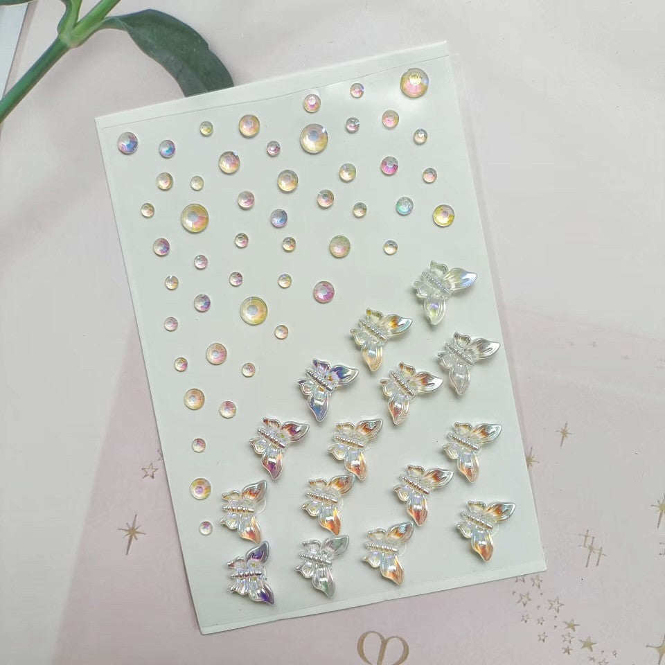 Stage Performance Butterfly Moon Face Stickers Makeup Party Festival Temporary Stickers