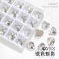 K9 Mocha Flat Buckle Flat Bottom Hand Sewn Drill Fat Peach Heart Crystal Double Hole Love Glass Drill Bridal Clothing Dress Accessories
