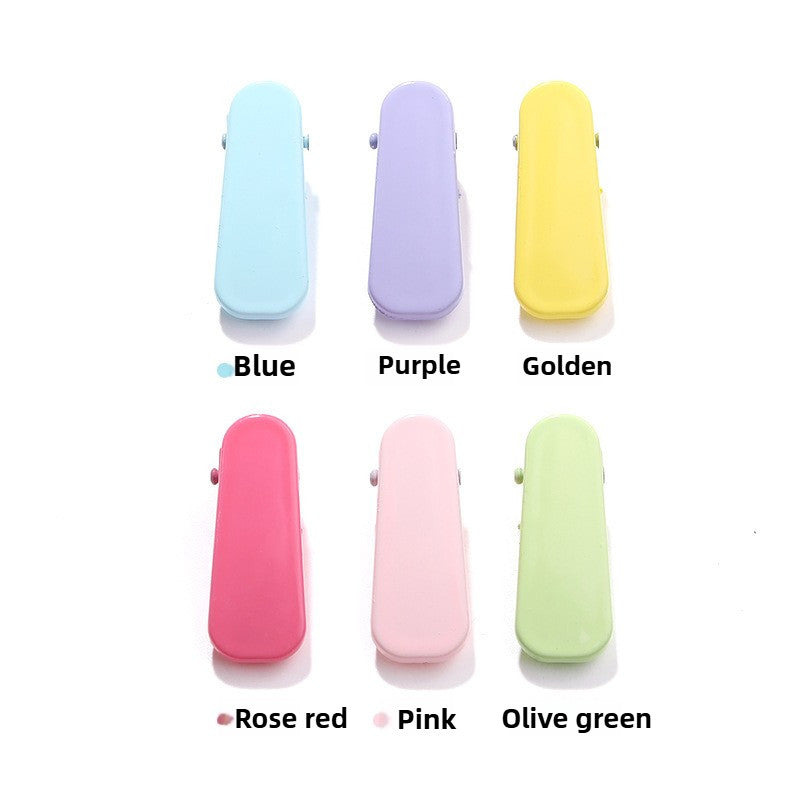 3.5cm Ultra Short Thumb Duck Beak Clip with Colorful Bangs Barrette Simple Hollow Hair Clip