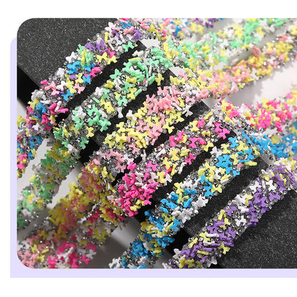 Tear open and stick peach heart butterfly round soft pottery sheet drill belt DIY clothing accessories handicraft patch accessories