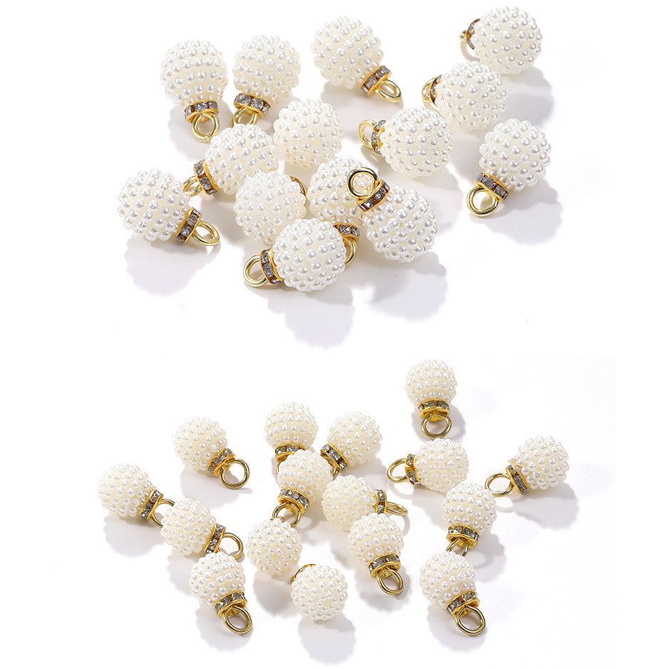 White Ball ABS Pearl Pendant DIY Headdress Bags Phone Case Clothing Accessories