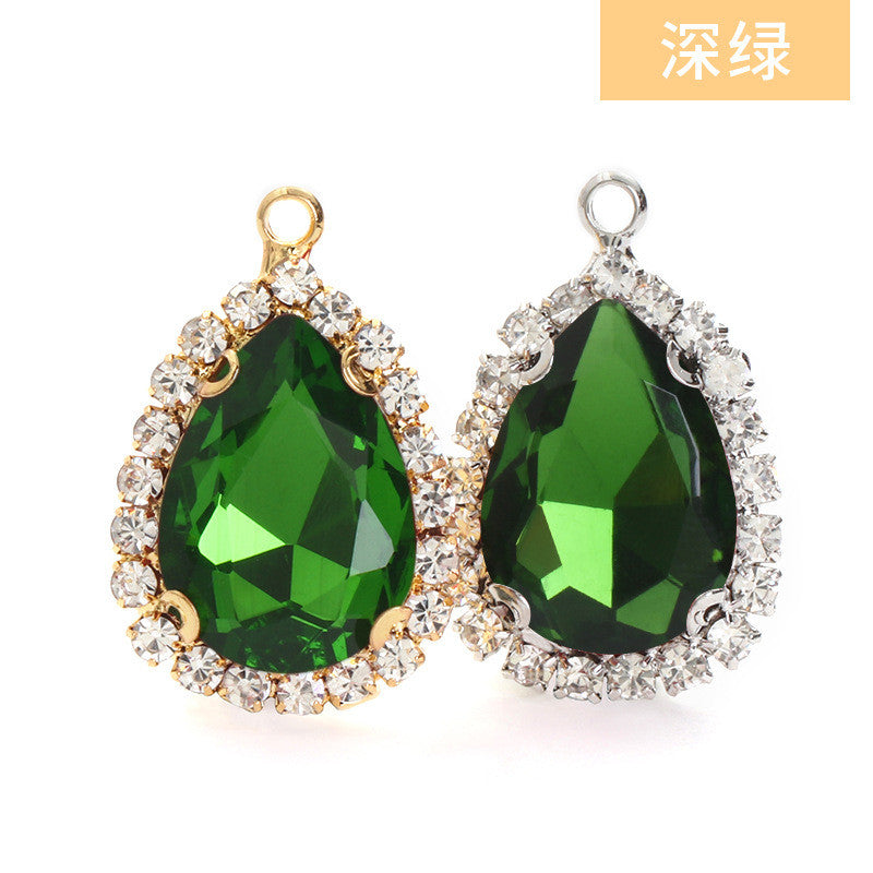 10*14mm Drop Crystal Buckle Single Hanging Copper Base DIY Glass Rhinestone Jewelry Accessories Single Hole Pendant