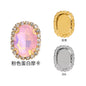 Mocha protein oval crystal buckle, thickened circumference claw drill, clothing accessories, perforated oval hand seam drill