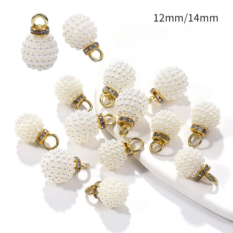 White Ball ABS Pearl Pendant DIY Headdress Bags Phone Case Clothing Accessories