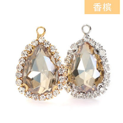 10*14mm Drop Crystal Buckle Single Hanging Copper Base DIY Glass Rhinestone Jewelry Accessories Single Hole Pendant