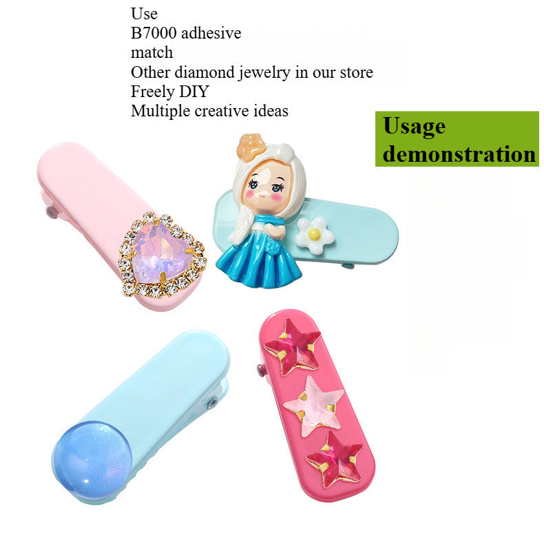 3.5cm Ultra Short Thumb Duck Beak Clip with Colorful Bangs Barrette Simple Hollow Hair Clip