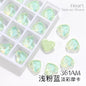 K9 Mocha Flat Buckle Flat Bottom Hand Sewn Drill Fat Peach Heart Crystal Double Hole Love Glass Drill Bridal Clothing Dress Accessories