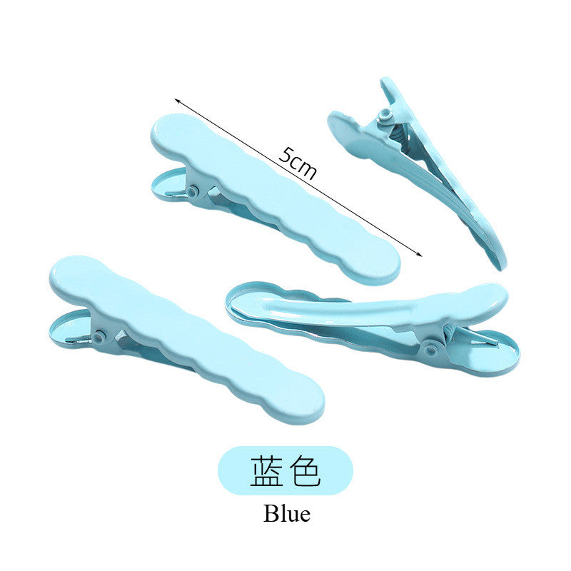 Wavy Beak with Dopamine-colored Forehead Fringe with Side Clip Back Hair Clip Simple