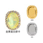 Mocha protein oval crystal buckle, thickened circumference claw drill, clothing accessories, perforated oval hand seam drill