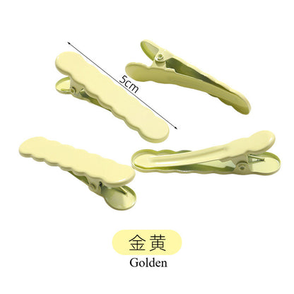 Wavy Beak with Dopamine-colored Forehead Fringe with Side Clip Back Hair Clip Simple